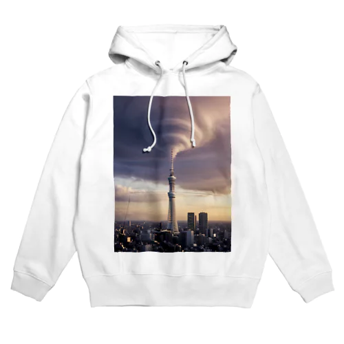 東京スカイツリーと竜巻 Hoodie