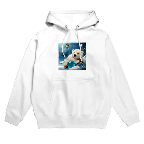 ボールを守っている白熊 Hoodie