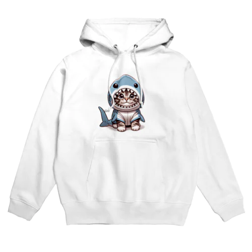 サメのフードを被った愛くるしい子猫 Hoodie