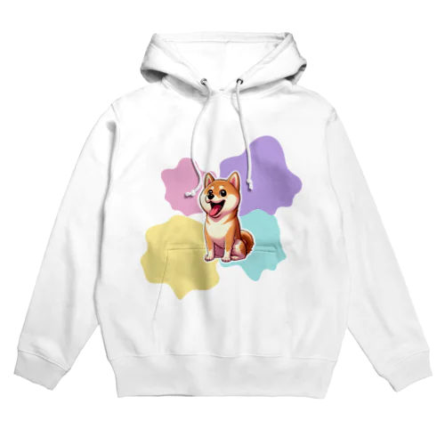 柴犬と一緒（パステルステッカー風） Hoodie