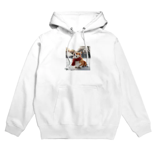 寒さに耐えるコーギー Hoodie