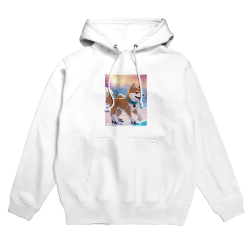 アイススケートする柴犬 Hoodie