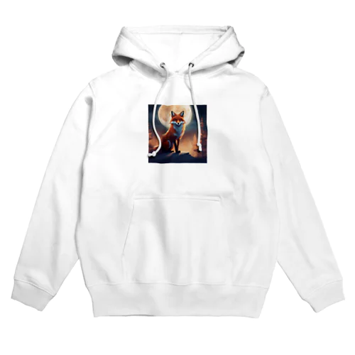 月の光に輝く夜の狐 Hoodie