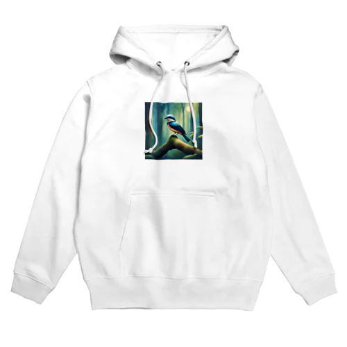 青い羽根のモズ 水彩画のようだ Hoodie