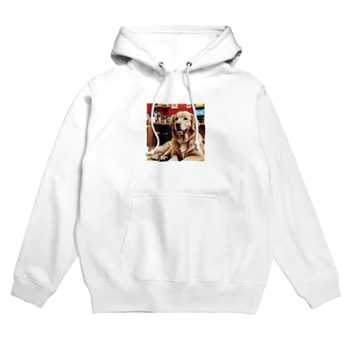 カフェでリラックスしているゴールデンレトリバー Hoodie