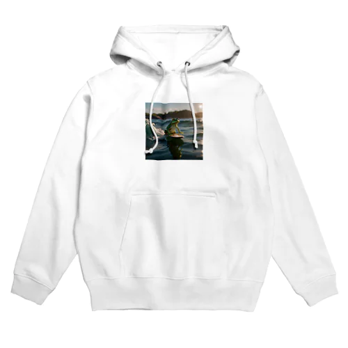 カエルがサーフィン Hoodie