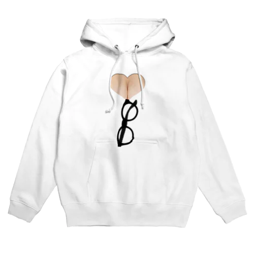 ハートの穴にメガネ Hoodie