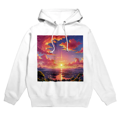 街を照らす夕陽（景色シリーズ） Hoodie