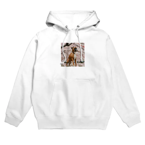 桜とボクサー犬 Hoodie