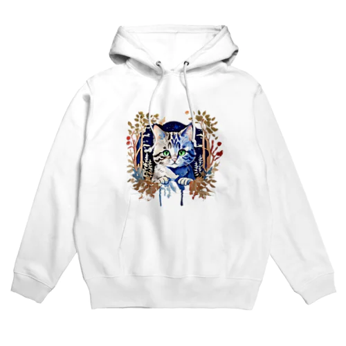 水彩_猫と森006 Hoodie