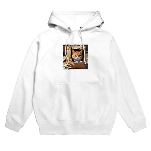 袋に入り込んで遊んでいる猫 Hoodie