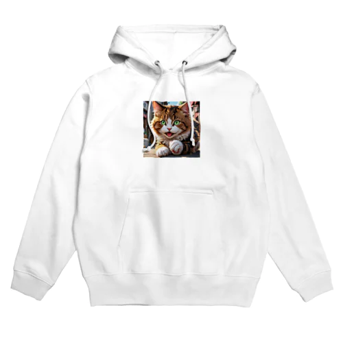 何かしようとしてる猫 Hoodie