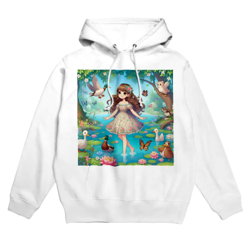 湖に佇む少女 Hoodie