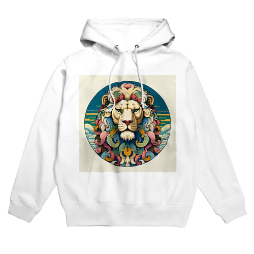 浮世絵風　ライオン（顔）"Ukiyo-e style lion (face)."  "浮世繪風格的獅子（臉）。" Hoodie