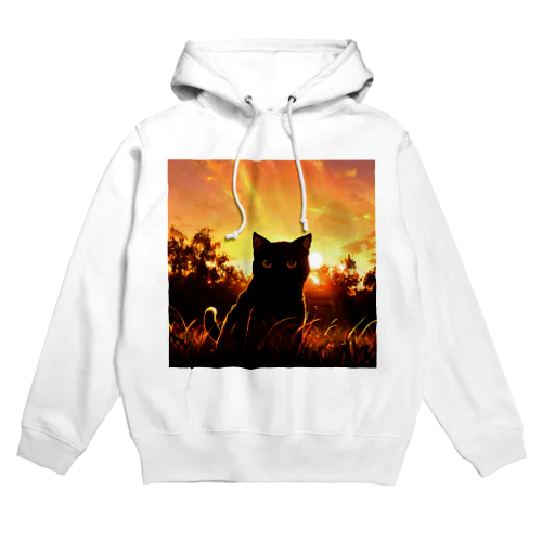 夕焼けと猫001 Hoodie