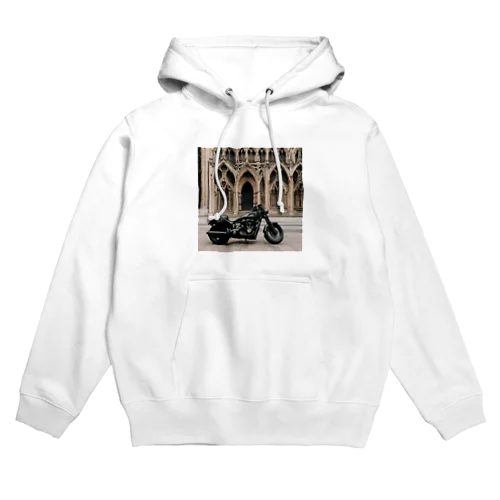 ゴシックの影に佇む漆黒のバイク Hoodie