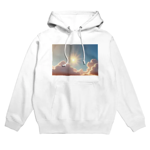 Beautiful sun shining through the beautiful clouds 美しい雲の間から輝く美しい太陽 Hoodie