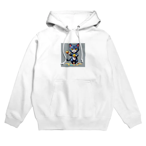 元気なネコ Hoodie