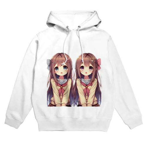 愛らしい可愛い双子の姉妹 Hoodie