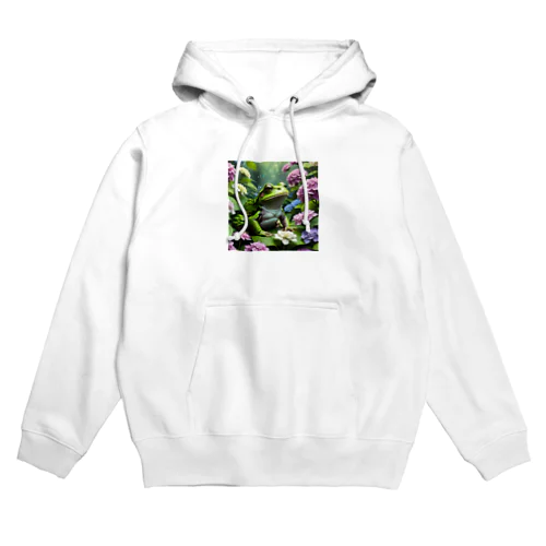 アジサイの香りと混ざり合っているカエル Hoodie