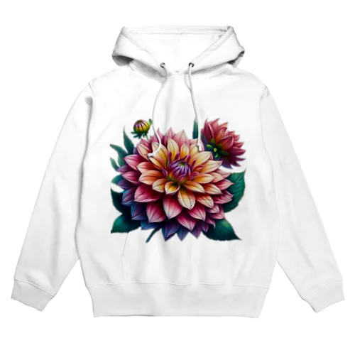 ふんわりした花「ダリア」 Hoodie