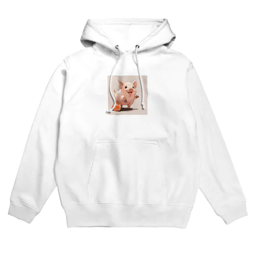 かわいいブタ遊びフェッチ Hoodie