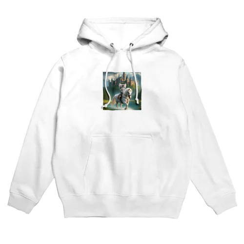 白馬に乗ったネコ王子様2 Hoodie