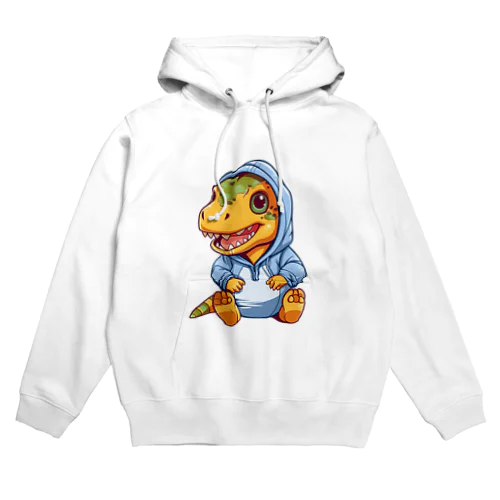 青パーカーを着たティラノサウルス Hoodie