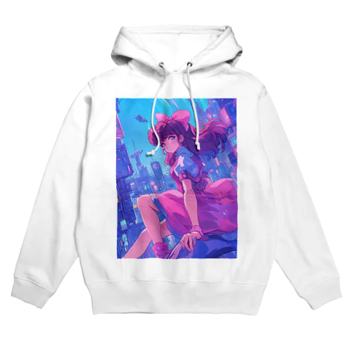 昭和レトロアニメ風近未来ガール Hoodie