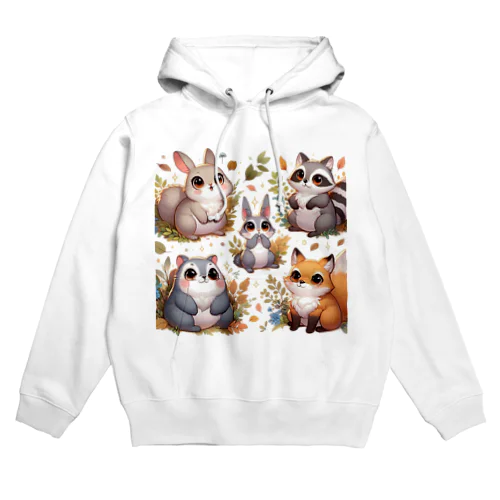 知らない人を見た森の動物たち Hoodie