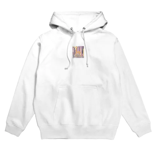 車が行き交う都市を歩くキリン Hoodie