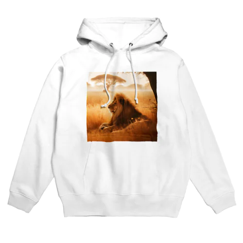 サバンナで休むライオン Hoodie