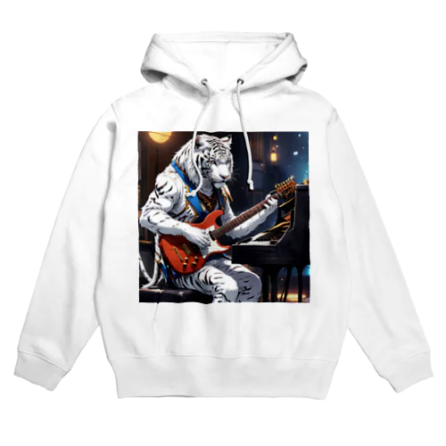 ホワイトタイガーだって弾けるのさ Hoodie