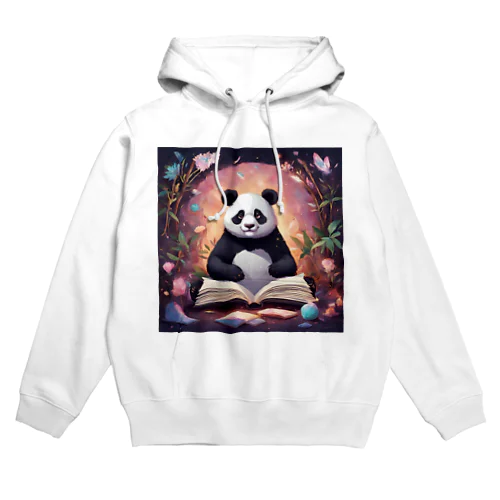 魔法の本を読むパンダ Hoodie