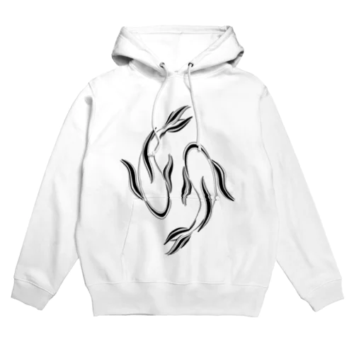 魚　黒 Hoodie