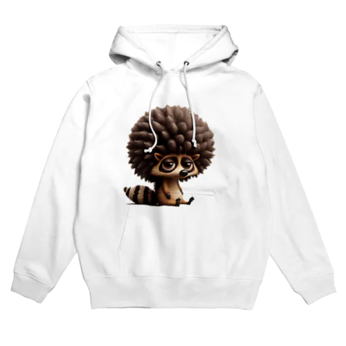 アフロのアライグマ名前はラフィー Hoodie