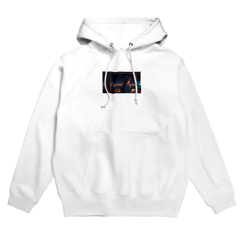 パソコン作業の女性 Hoodie