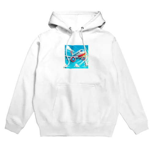 空飛ぶ飛行機のイラスト Hoodie