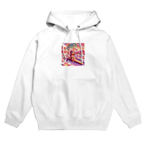 夕暮れ時のシーソー少女（３Dアニメ風） Hoodie