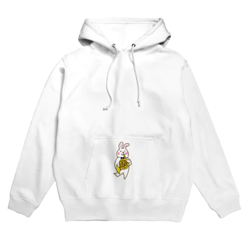 ホルンを吹くウサギ Hoodie