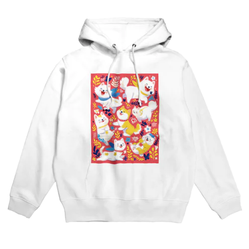 ワンちゃんネコちゃんが遊んでいる　なでしこ1478 Hoodie