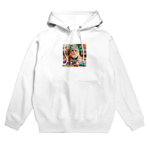 筋トレ猫　茶トラダンベルバージョン Hoodie