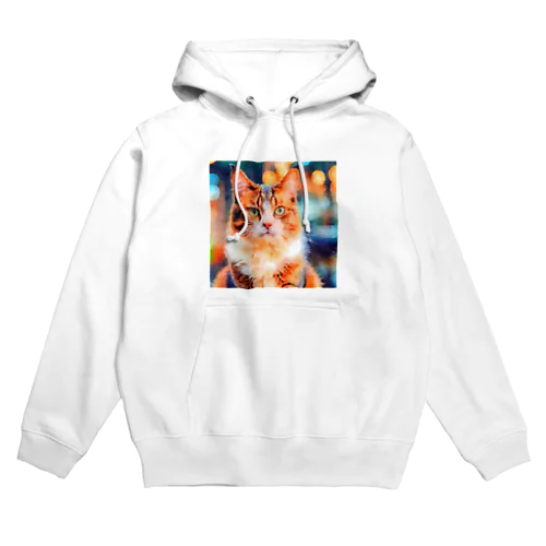 猫の水彩画/キジトラねこのイラスト Hoodie