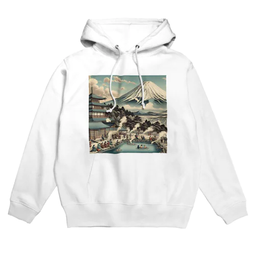 Japan Mt. Fuji Sento Bathhouse Beautiful scenery Hoodie