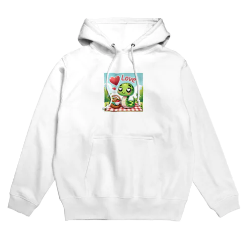 贅沢なピクニックを楽しむ愛らしいヘビ Hoodie