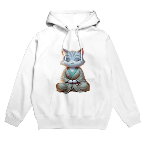 瞑想している猫菩薩 Hoodie