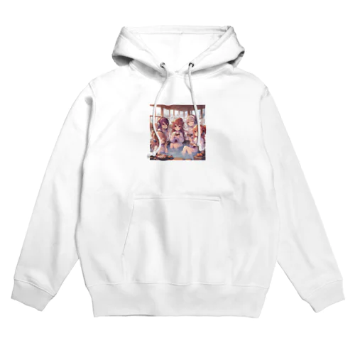 温泉を楽しむ女子 Hoodie