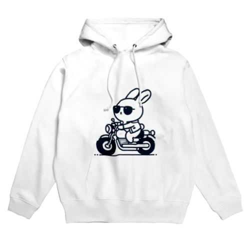 バイクに乗ったうさぎ Hoodie