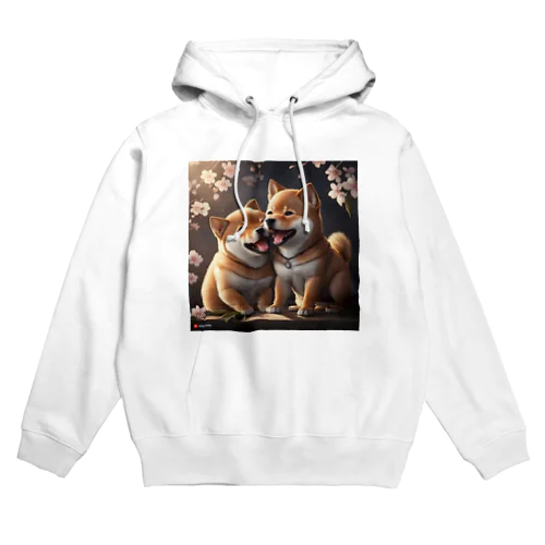 和笑い転げている子犬の柴犬 Hoodie