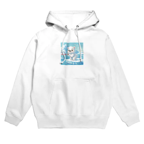 キュートなシロクマのキャラクター Hoodie